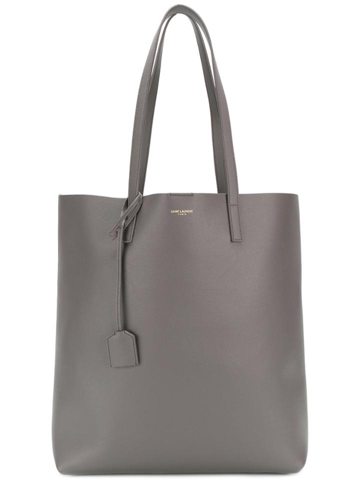Saint Laurent Grey Leather North South Tote Bag
