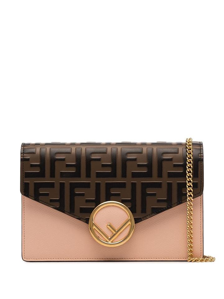 Fendi Ff Pattern Shoulder Bag - Pink