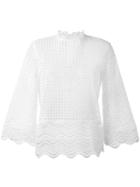 Iro Perforated Trim Top, Women's, Size: 36, White, Cotton