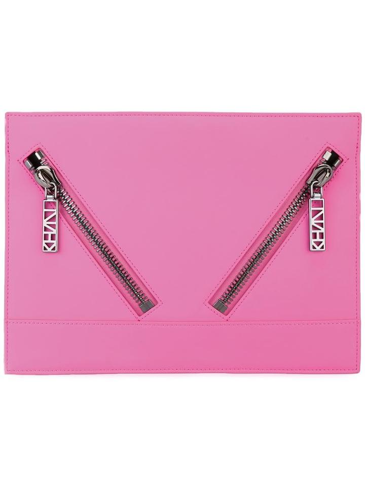 Kenzo 'kalifornia' Clutch, Women's, Pink/purple, Calf Leather