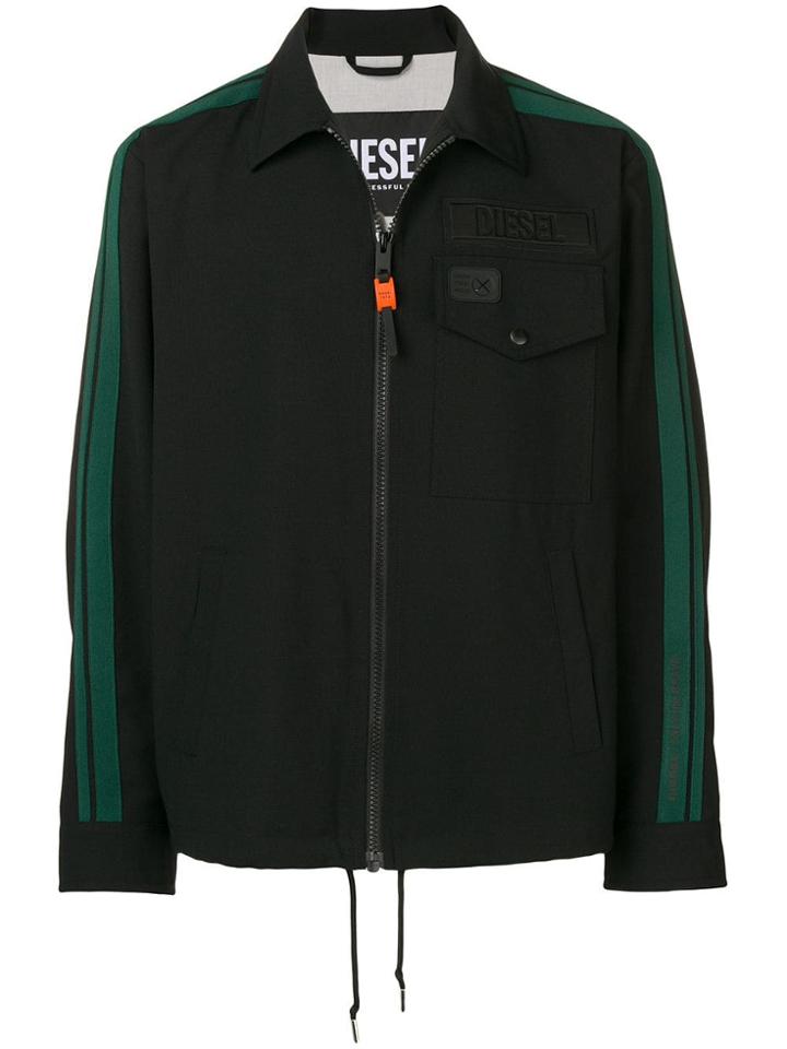 Diesel Side Stripe Shirt Jacket - Black