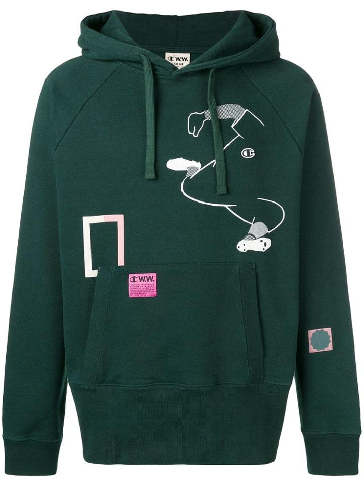 Champion X Wood Wood Running Man Hoodie - Green