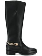 Tommy Hilfiger Chain Long Knee Length Boots - Black