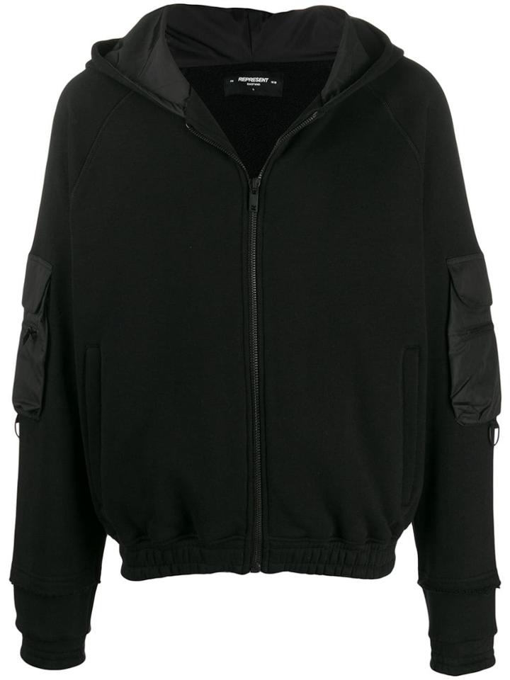 Represent Dual-fabric Hooded Jacket - Black