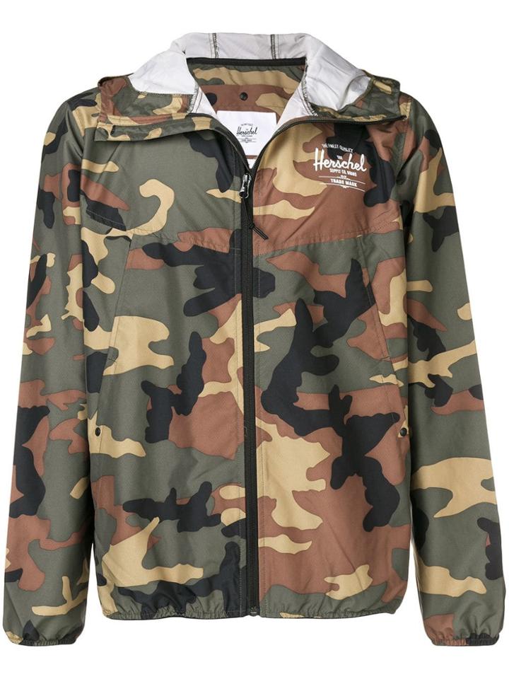 Herschel Supply Co. Camouflage Hooded Wind-breaker Jacket - Green