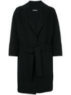's Max Mara - Belted Midi Coat - Women - Virgin Wool - 42, Black, Virgin Wool