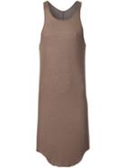 Rick Owens Curved Hem Tank Top, Men's, Size: Small, Brown, Silk/viscose