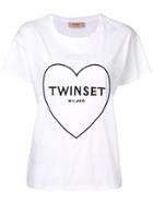 Twin-set Embroidered Logo Heart T-shirt - White
