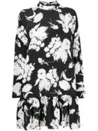 Ganni Ruffled Flared Dress - Black