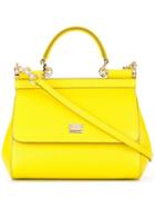 Dolce & Gabbana Small 'sicily' Tote, Women's, Yellow/orange, Calf Leather