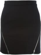 Iro Zip Detail Mini Skirt, Women's, Size: 40, Black, Cotton/polyamide/viscose/wool