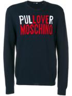 Love Moschino Logo Embroidered Sweater - Blue