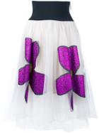 Christopher Kane - Midi Glitter Flower Skirt - Women - Nylon/polyester - 40, White, Nylon/polyester