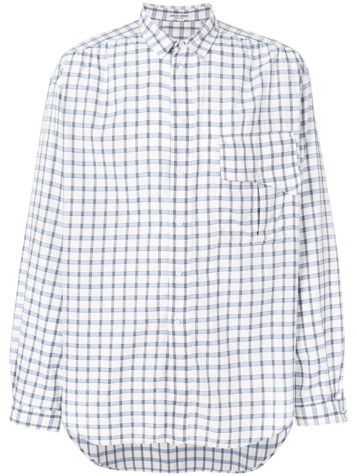 Giorgio Armani Vintage Checked Shirt - White