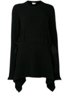 Fendi - Cashmere Asymmetrical Lace-up Detail Pullover - Women - Cotton/viscose/cashmere - 44, Black, Cotton/viscose/cashmere
