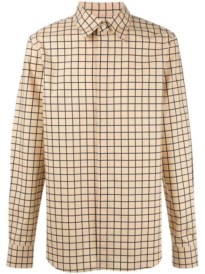 Marni Hush Print Shirt, Men's, Size: 46, Yellow/orange, Cotton
