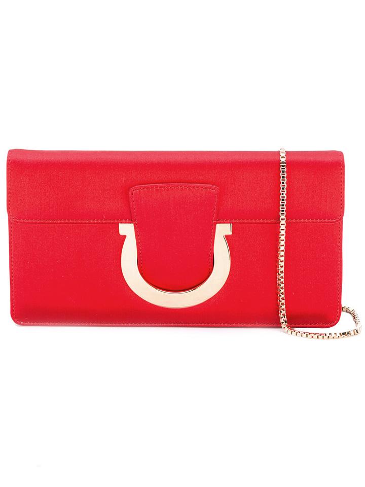 Salvatore Ferragamo - Pamplona Clutch - Women - Calf Leather - One Size, Pink/purple, Calf Leather