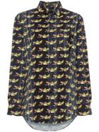 Adam Selman Banana Printed Long Sleeve Shirt - Black