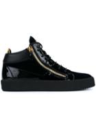 Giuseppe Zanotti Design Leather And Velvet Mid-tops