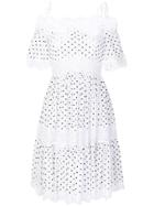 Blumarine Polka Dot Lace Trim Dress - White