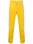 Comme Des Garçons Pre-owned Velvety Slim Trousers - Yellow