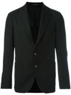 Tagliatore Notched Lapel Blazer, Men's, Size: 54, Black, Cupro/ramie/virgin Wool