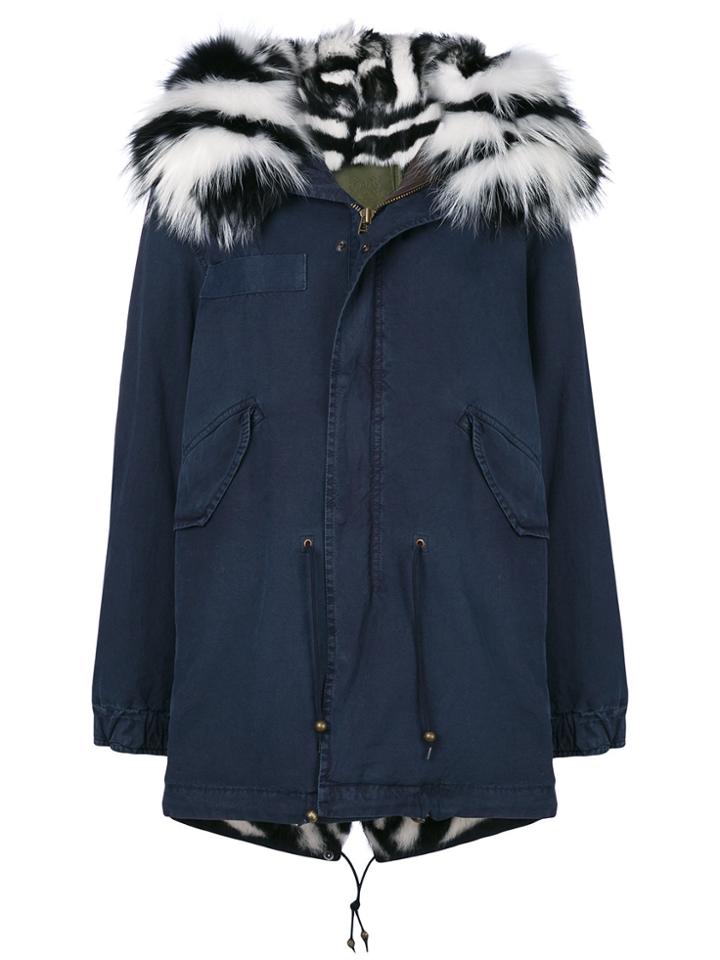 Mr & Mrs Italy Slim-fit Midi Parka Coat - Blue