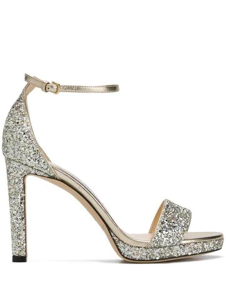 Jimmy Choo Misty Sparkle Heeled Sandals - Metallic