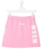 Msgm Kids Logo Sweat Skirt - Pink