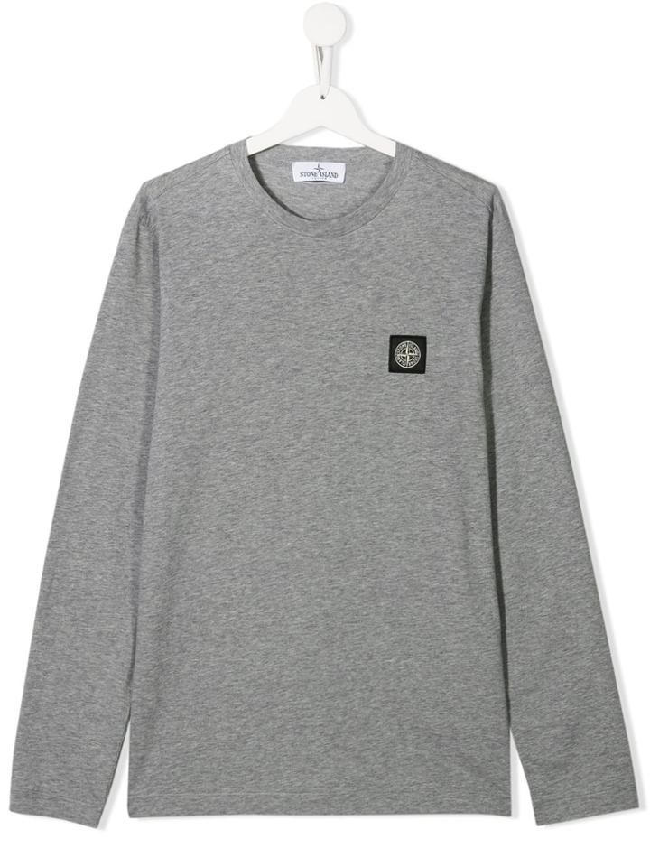 Stone Island Junior Teen Long Sleeve T-shirt - Grey