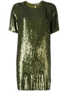 P.a.r.o.s.h. Sequined Shift Dress, Women's, Size: Xl, Green, Viscose/pvc