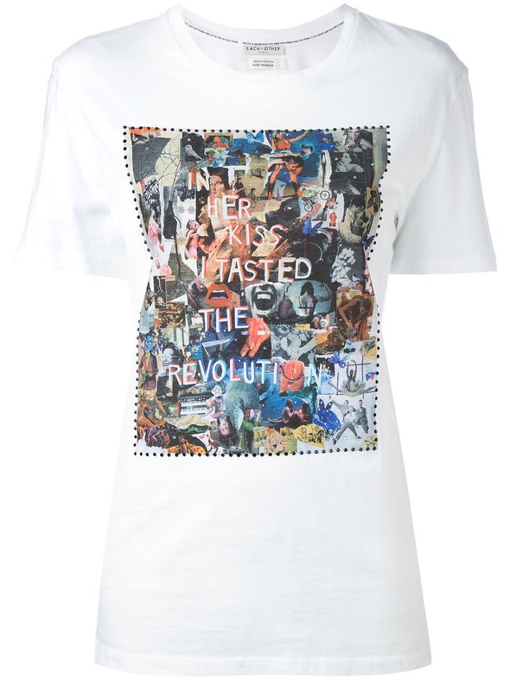 Each X Other - 'revolution' Collage T-shirt - Women - Cotton - Xs, White, Cotton
