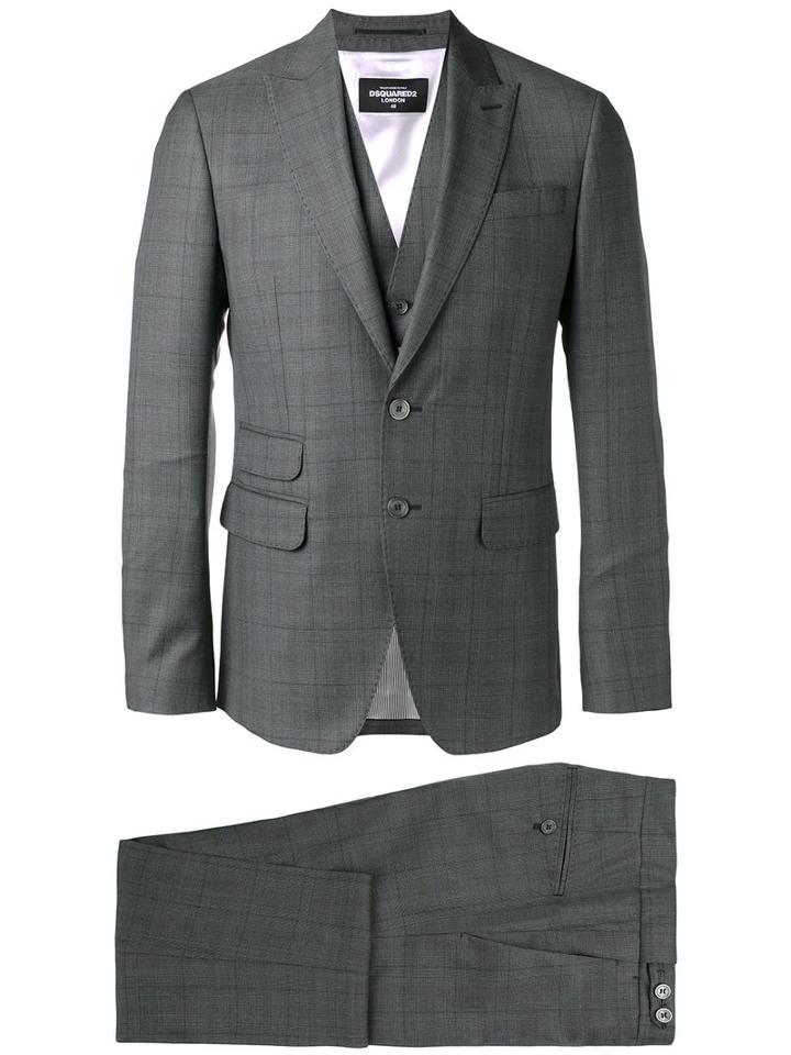 Dsquared2 London Three-piece Suit, Size: 54, Grey, Virgin Wool/cotton/polyester