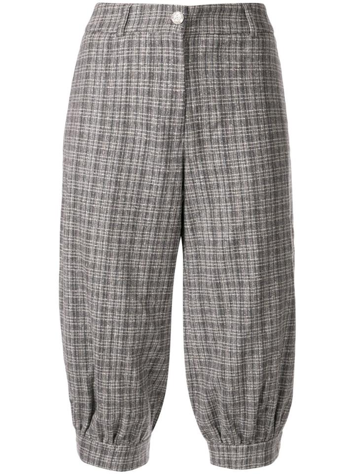 Chanel Pre-owned Cropped Tweed Trousers - Grey