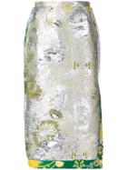 Rochas Oriental Pencil Skirt - Multicolour