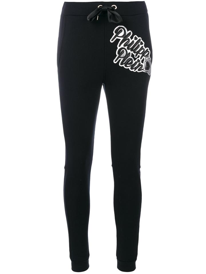 Philipp Plein Logo Patch Skinny Trousers - Black