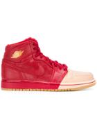 Nike Two-tone Hi-top Sneakers - Red