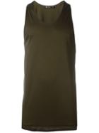 T By Alexander Wang Scoop Neck Tank Top, Men's, Size: S, Green, Cotton
