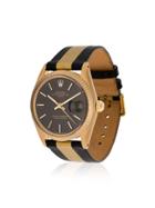 La Californienne 14k Gold Rolex Oyster Perpetual Nuit Leather Watch -