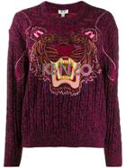 Kenzo Tiger Logo Embroidered Sweater - Pink