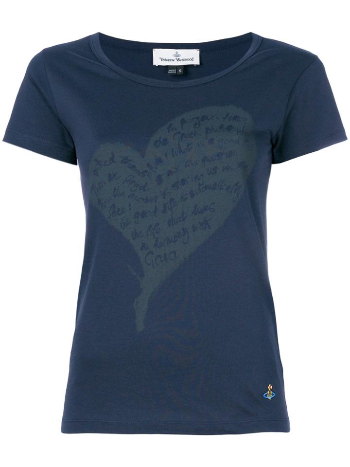 Vivienne Westwood Anglomania Heart Print T-shirt - Blue