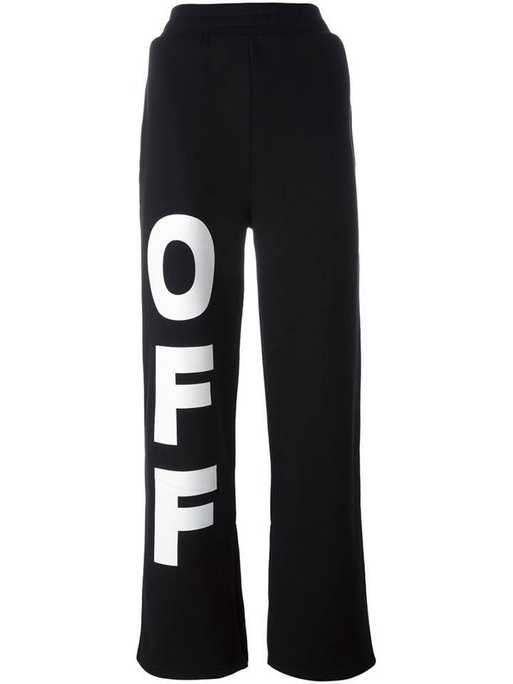 Off-white Logo Print Sweatpants, Women's, Size: Xs, Black, Cotton