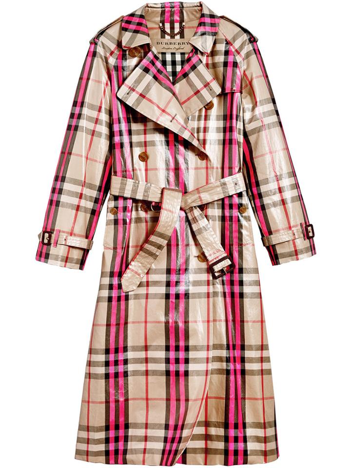 Burberry Laminated Check Trench Coat - Nude & Neutrals
