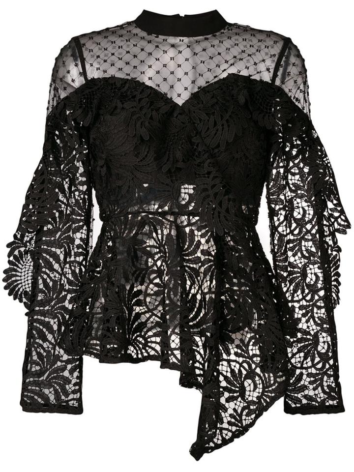 Self-portrait Lace Top - Black