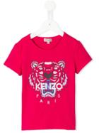 Kenzo Kids - Logo Print T-shirt - Kids - Cotton/spandex/elastane - 8 Yrs, Girl's, Pink/purple