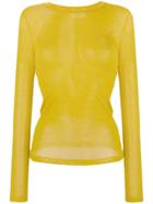 Semicouture Sheer Knit Top - Yellow