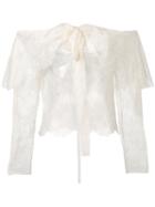 Philosophy Di Lorenzo Serafini Lace Off-shoulder Bow Blouse, Women's, Size: 38, White, Polyamide