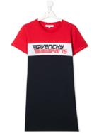 Givenchy Kids Logo Print Dress - Blue