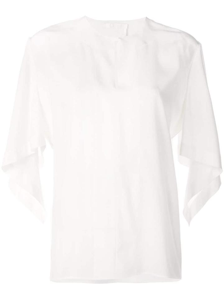 Chloé Draped Sleeve Blouse - White