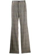 Dolce & Gabbana Flared Check Print Tailored Trousers - Grey